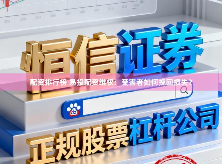 配资排行榜 易投配资维权：受害者如何挽回损失？